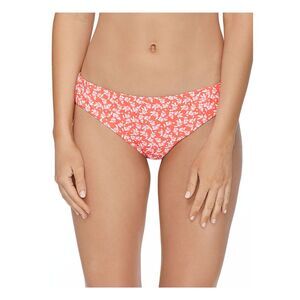 RAISINS Women's Orange Ruched-Back Swim Club Saturday Bikini Swimsuit Bottom L